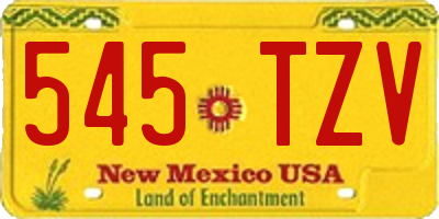 NM license plate 545TZV