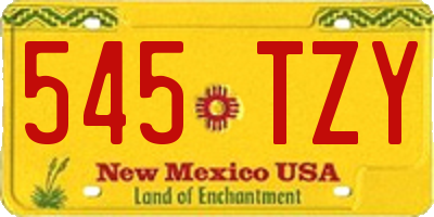 NM license plate 545TZY