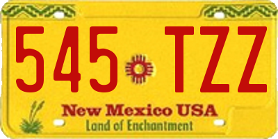 NM license plate 545TZZ