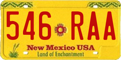 NM license plate 546RAA