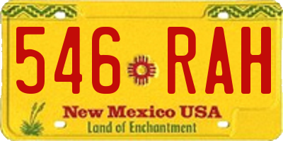 NM license plate 546RAH