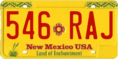 NM license plate 546RAJ