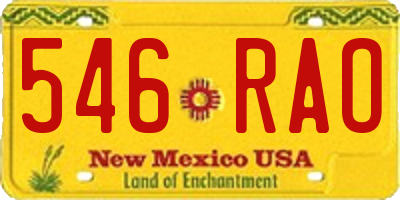 NM license plate 546RAO
