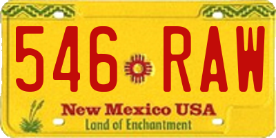 NM license plate 546RAW