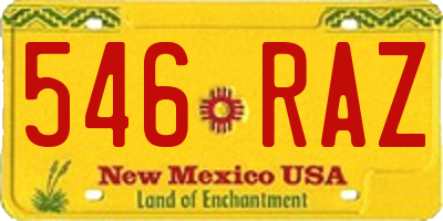 NM license plate 546RAZ
