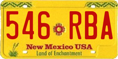 NM license plate 546RBA