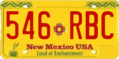 NM license plate 546RBC