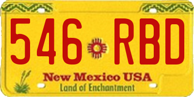 NM license plate 546RBD