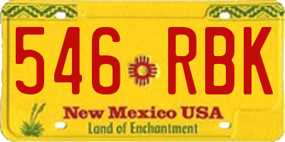 NM license plate 546RBK