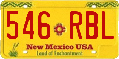 NM license plate 546RBL
