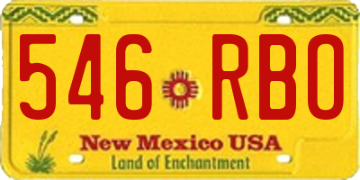 NM license plate 546RBO