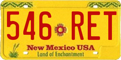 NM license plate 546RET
