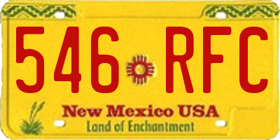 NM license plate 546RFC