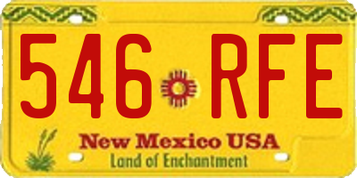 NM license plate 546RFE