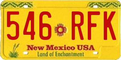 NM license plate 546RFK