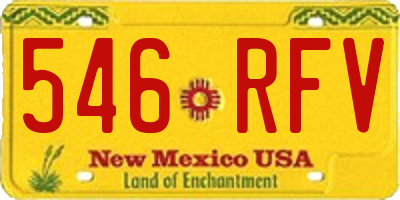 NM license plate 546RFV