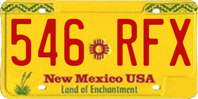 NM license plate 546RFX