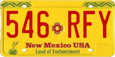 NM license plate 546RFY