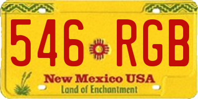 NM license plate 546RGB