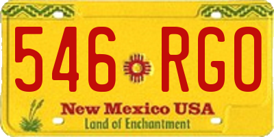 NM license plate 546RGO