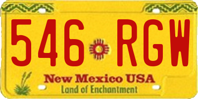 NM license plate 546RGW