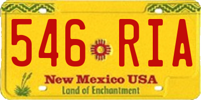 NM license plate 546RIA
