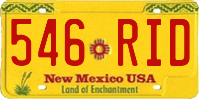 NM license plate 546RID