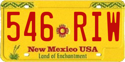 NM license plate 546RIW
