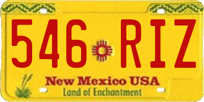 NM license plate 546RIZ