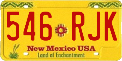 NM license plate 546RJK