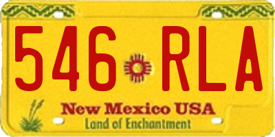 NM license plate 546RLA