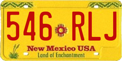 NM license plate 546RLJ