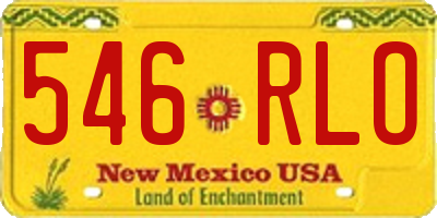 NM license plate 546RLO