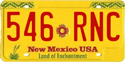 NM license plate 546RNC