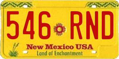 NM license plate 546RND