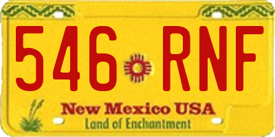 NM license plate 546RNF