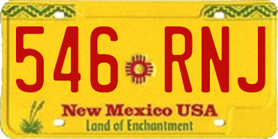 NM license plate 546RNJ