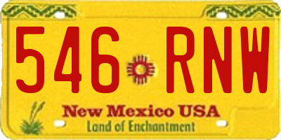 NM license plate 546RNW