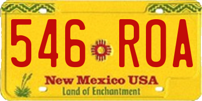 NM license plate 546ROA
