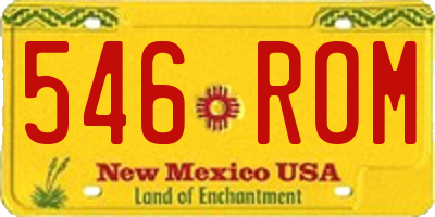 NM license plate 546ROM