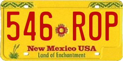 NM license plate 546ROP
