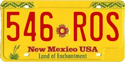 NM license plate 546ROS