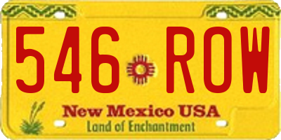 NM license plate 546ROW