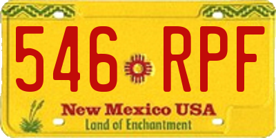 NM license plate 546RPF