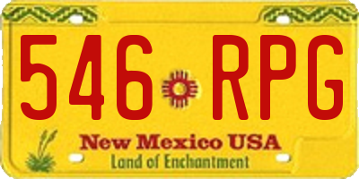 NM license plate 546RPG