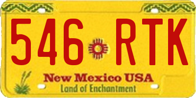 NM license plate 546RTK