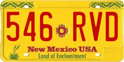 NM license plate 546RVD