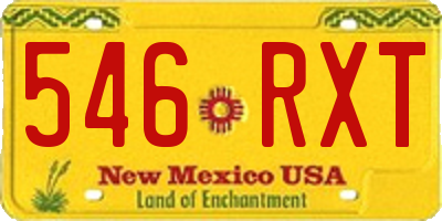 NM license plate 546RXT