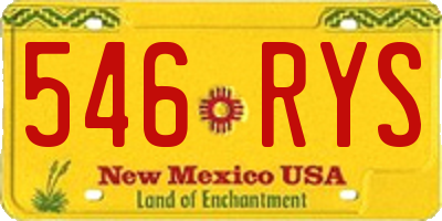 NM license plate 546RYS