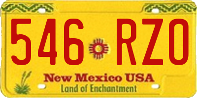 NM license plate 546RZO